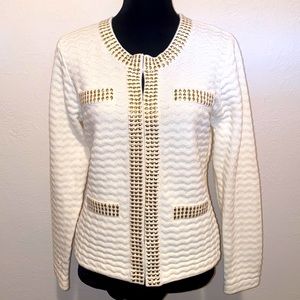 MICHAEL SIMON STUDIO JEWELED SWEATER SZ L